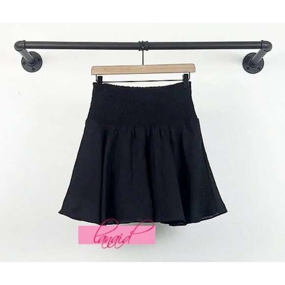J Crew Smocked-Waist Linen Mini Skirt High-Rise Waisted Flared A-Line Skater XXS - Picture 5 of 8